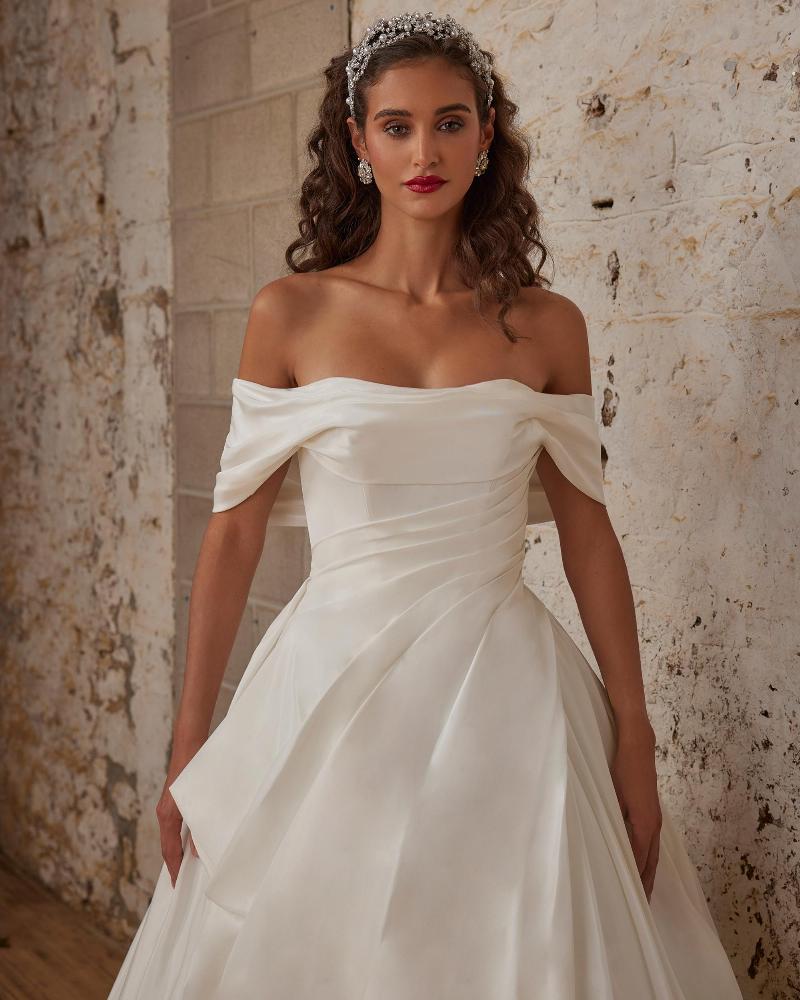 123238 off the shoulder ball gown wedding dress 3